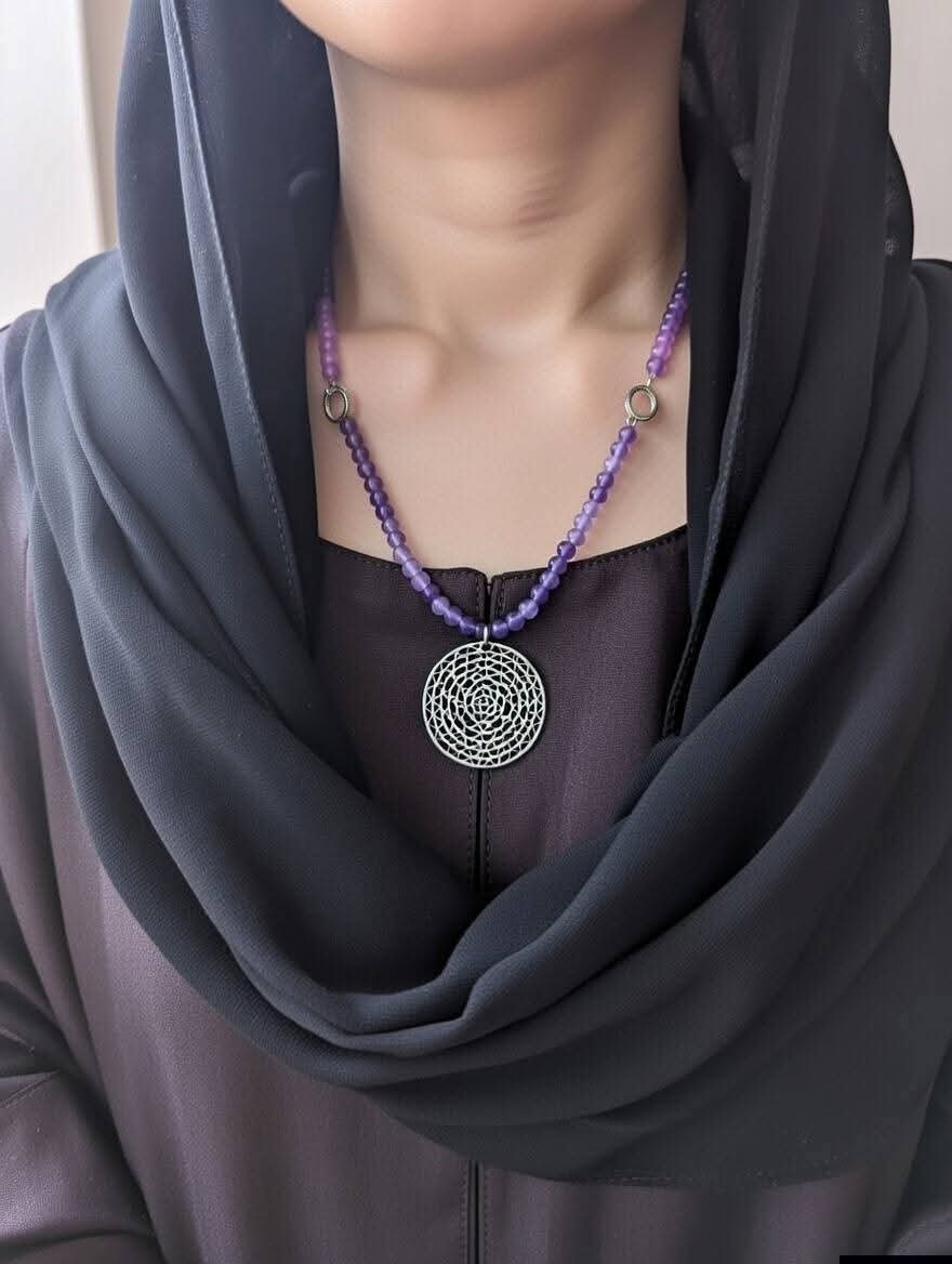 عقد احجار بديل عقيق _Marie Crafts