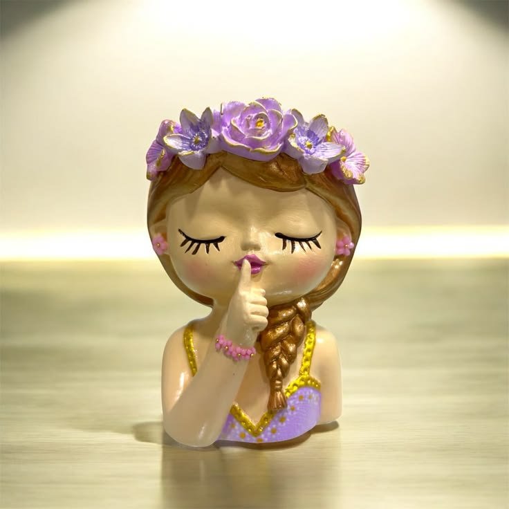 فازة او حامل نبات او شمع علي شكل فتاة -shahy.crafts