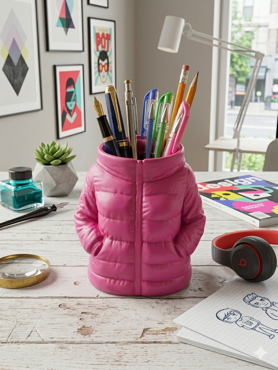 حامل اقلام شكل جاكيت حريمي_shahy.crafts