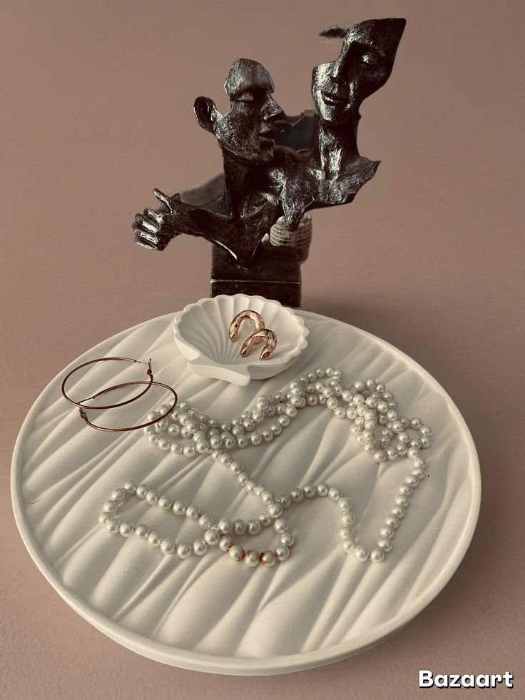 طقم صينية مموج +كوستر صدفة _shahy.crafts