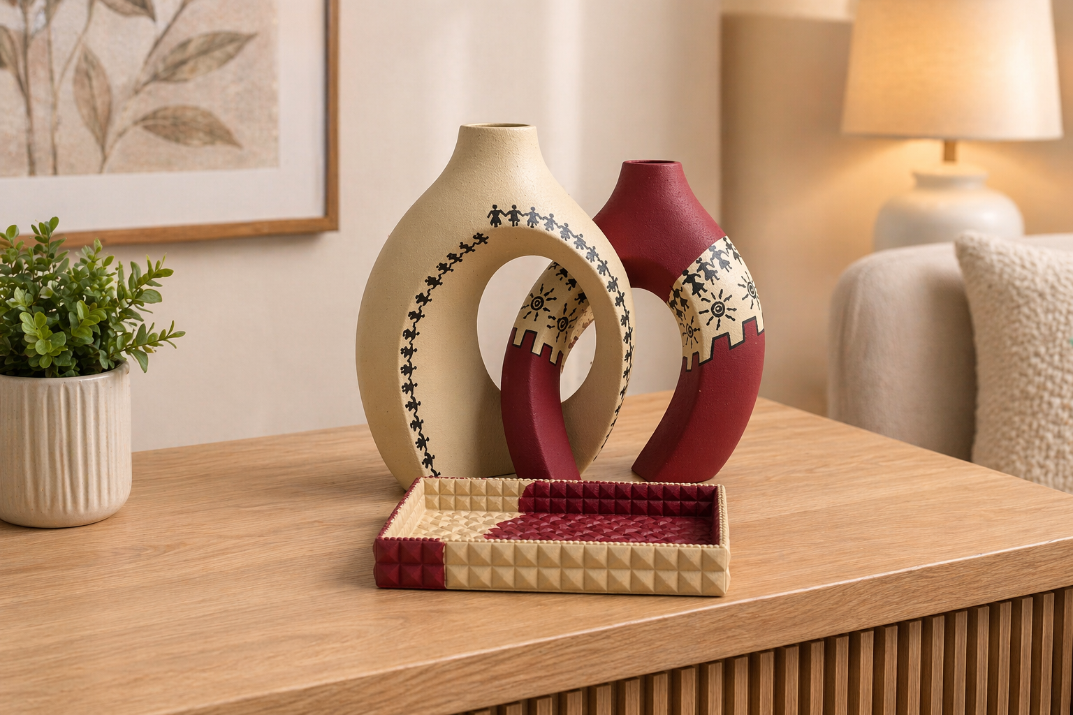 طقم فازات متداخلة +كوستر-shahy.crafts